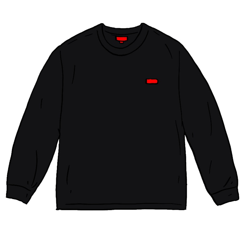 Supreme Small Box L/S Tee Zwart