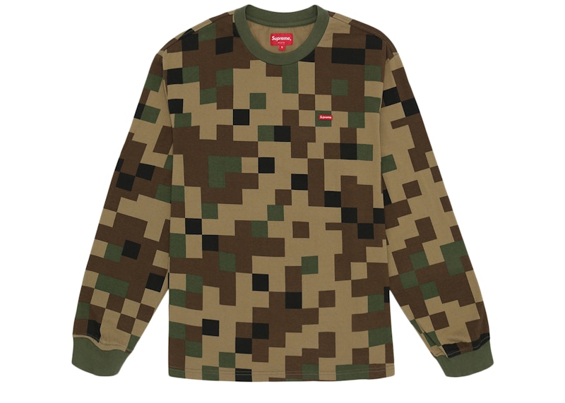 Supreme Small Box L/ L/ Tee Digi Camo Olijf