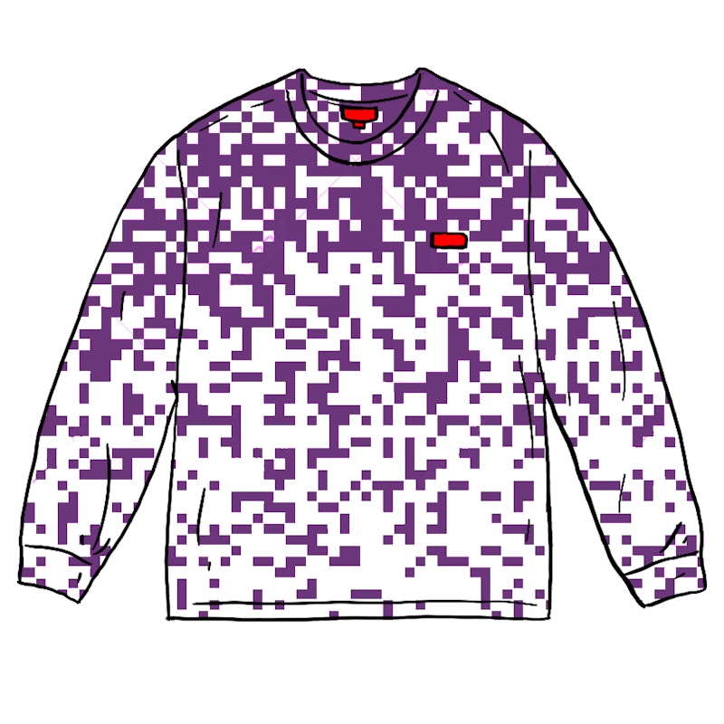Supreme Small Box L/ L/ Tee Digi Camo Paars