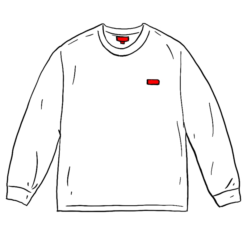 Supreme Small Box L/S Tee Wit