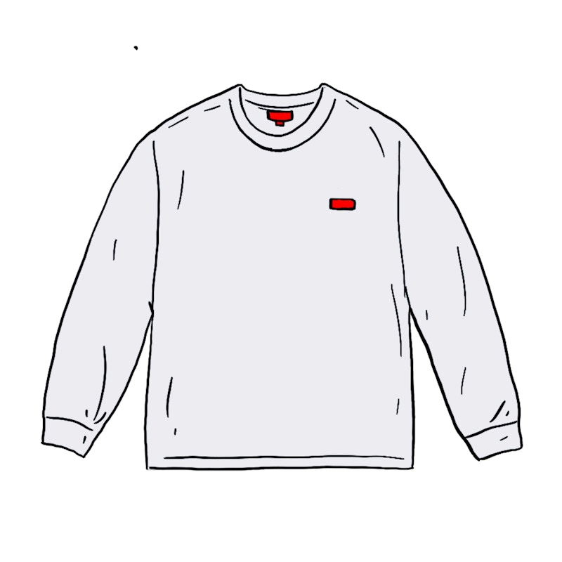 Supreme Small Box L/S Tee Wit