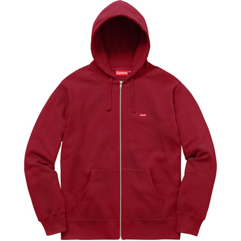 Supreme Small Box Logo Zip Up Hooded Sweatshirt Cardinal