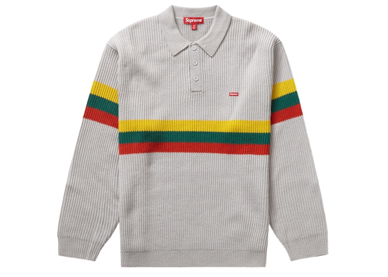 Supreme Small Box Polo Sweater Grijs