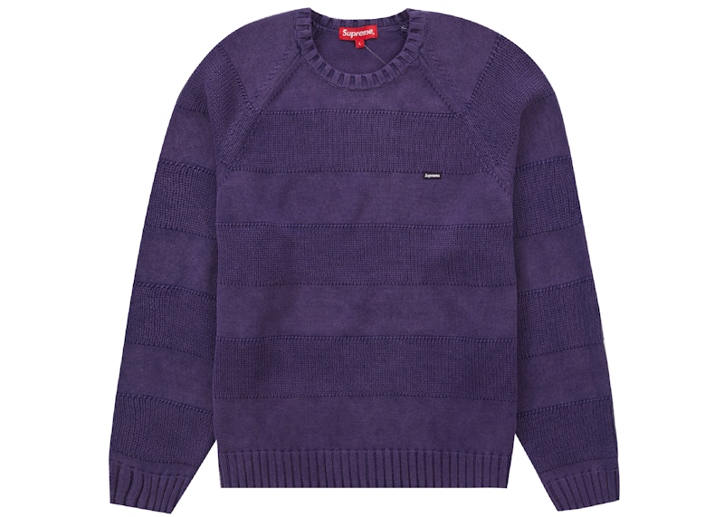 Supreme Small Box Stripe Sweater Paars