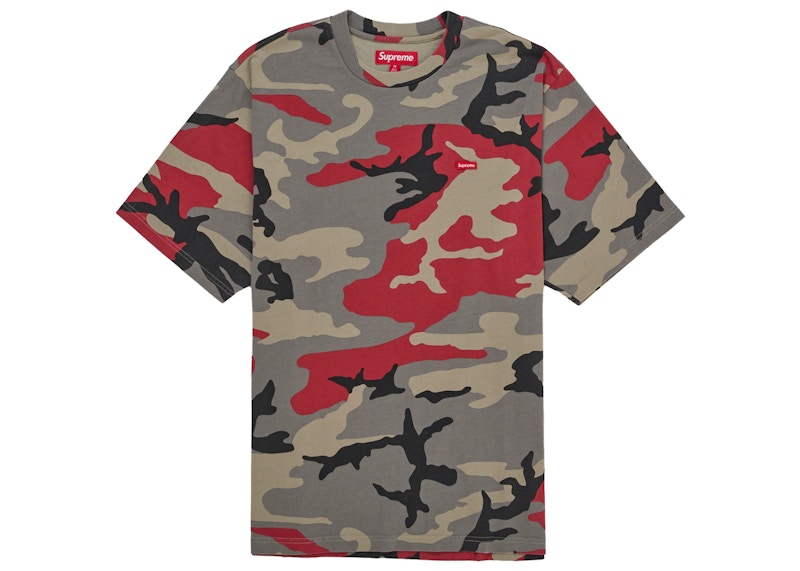 Supreme Small Box Tee Camo Rood