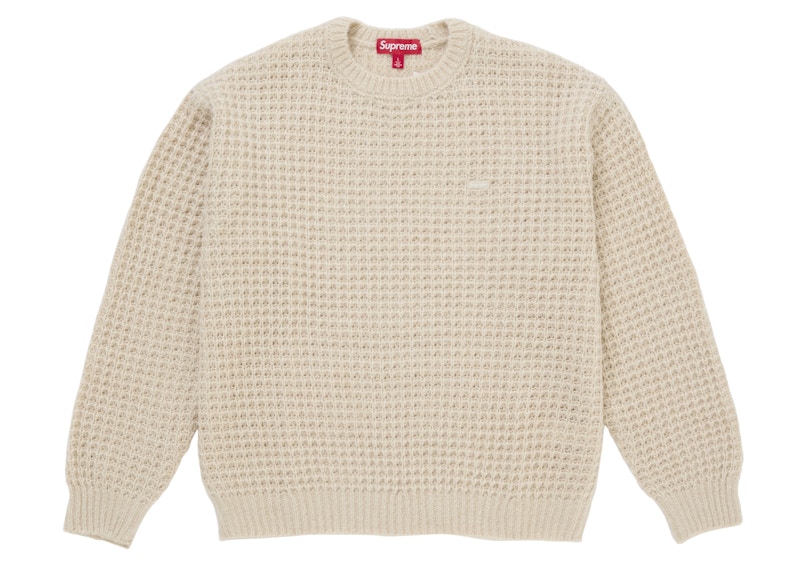 Supreme Small Box Waffle Sweater Natural
