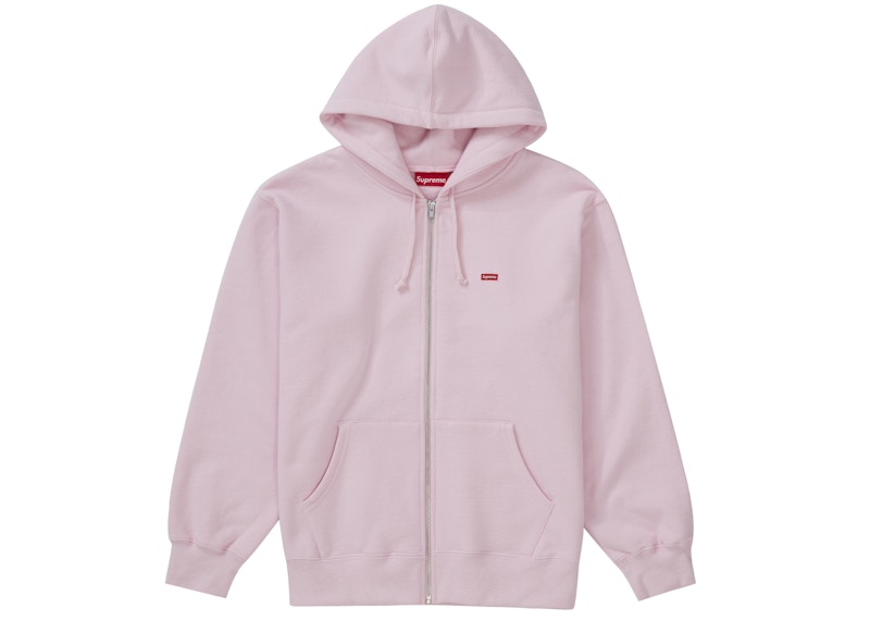 Supreme Small Box Zip Up Hooded Sweatshirt Light Roze