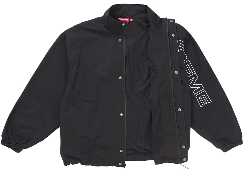Supreme Spellout Embroidered Ripstop Track Jacket Zwart