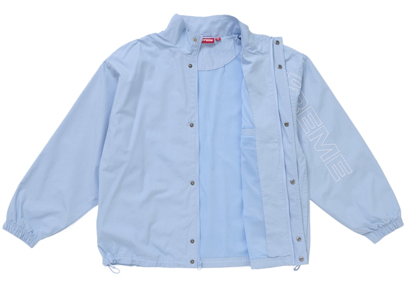 Supreme Spellout Embroidered Ripstop Track Jacket Light Blauw