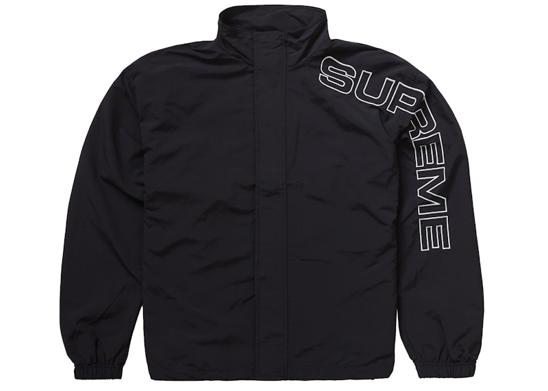 Supreme Spellout Embroidered Track Jacket Zwart