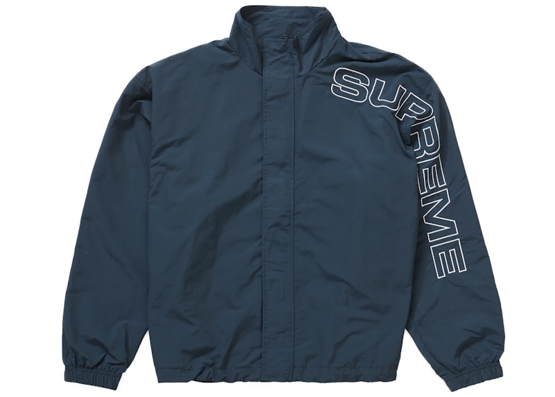 Supreme Spellout Embroidered Track Jacket Dark Blauw