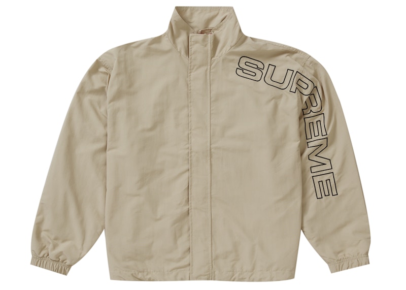 Supreme Spellout Embroidered Track Jacket Sand Creme