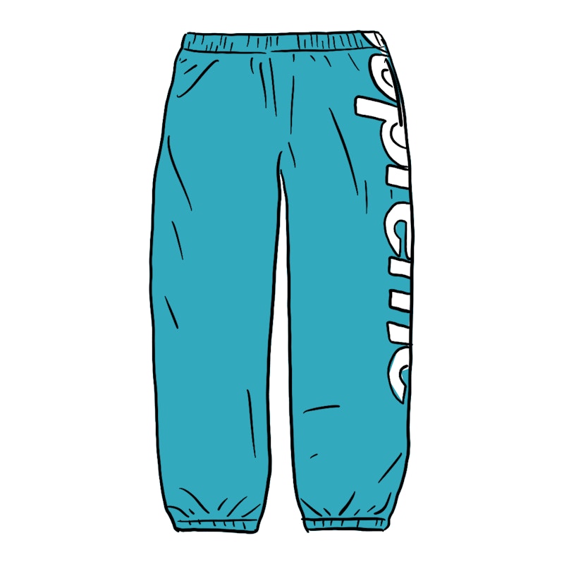 Supreme Spellout Track Pant Aqua Blauw