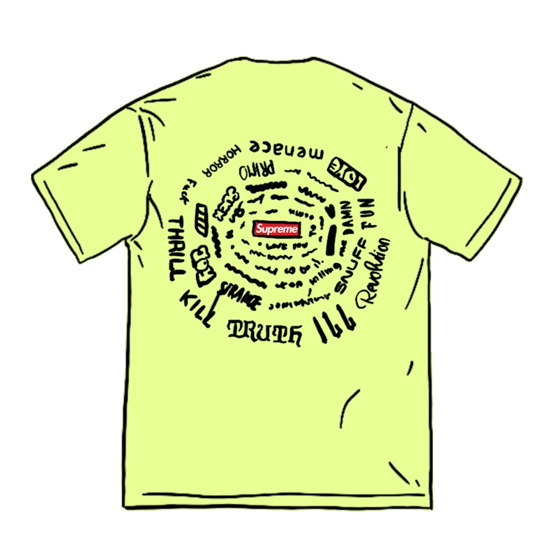 Supreme Spiral Tee Bright Geel