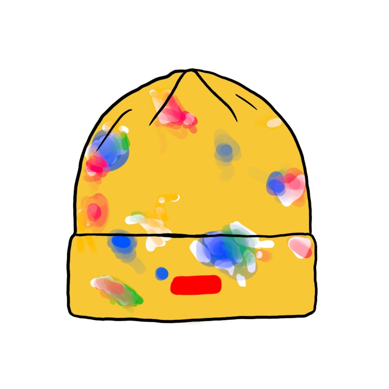 Supreme Splatter Dyed Beanie Geel