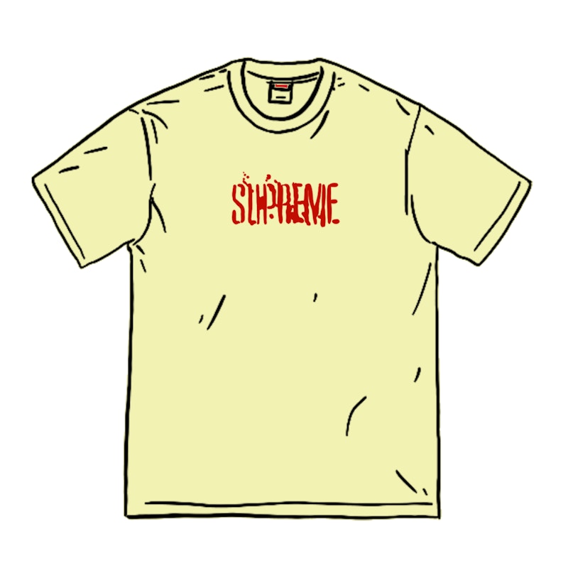 Supreme Splatter Top Pale Geel