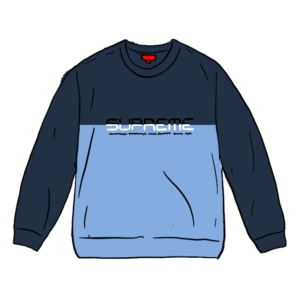 Supreme Split Logo Pullover Blauw