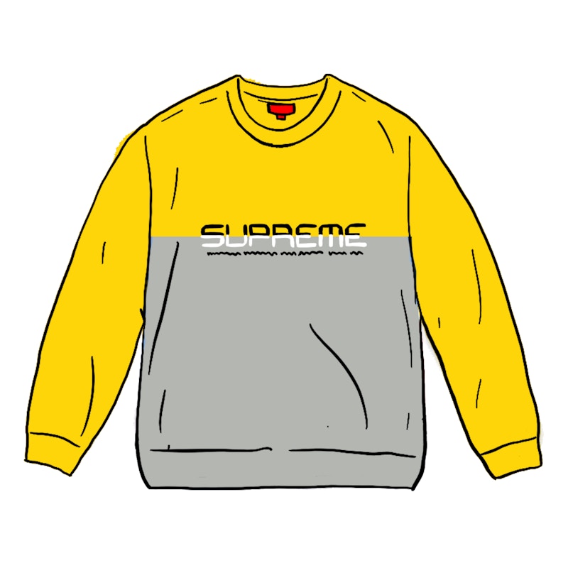 Supreme Split Logo Pullover Geel