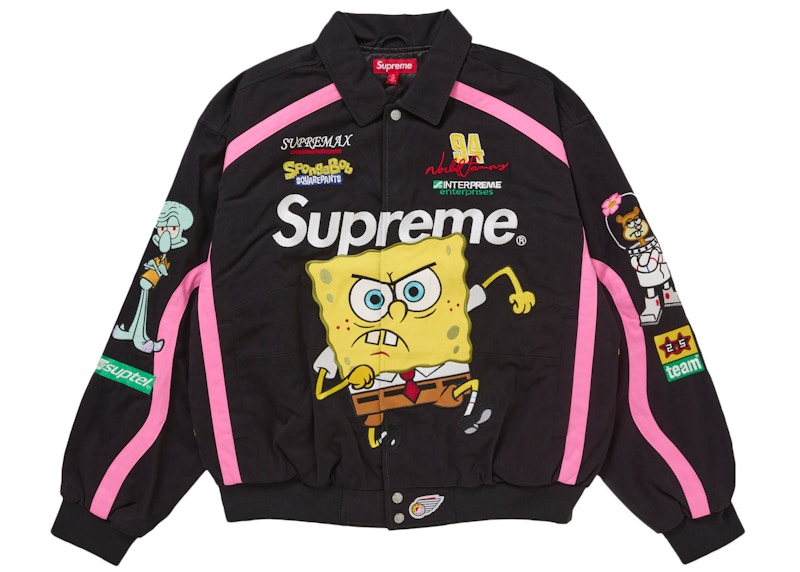 Supreme SpongeBob SquarePants Jeff Hamilton Racing Jacket Zwart