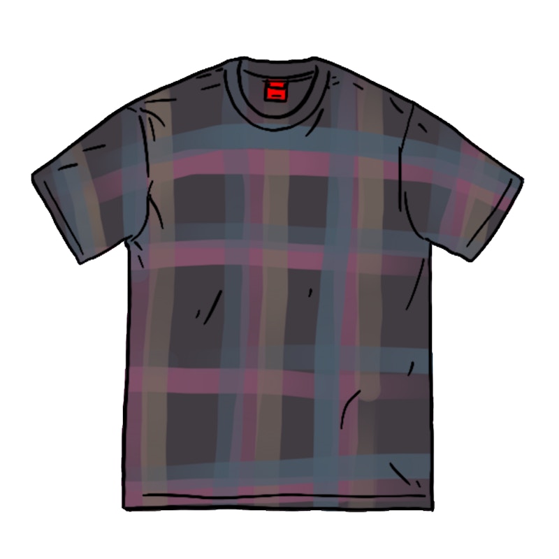 Supreme Sprayed Plaid S/S Top Zwart