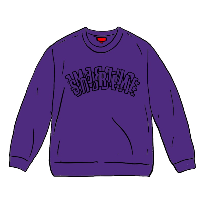 Supreme Stacked Crewneck Paars