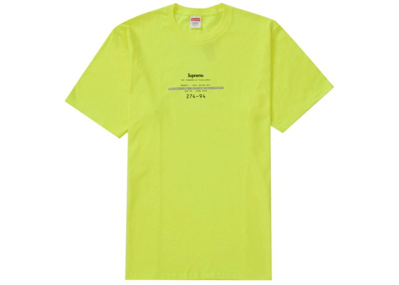 Supreme Standard Tee Fluorescent Geel