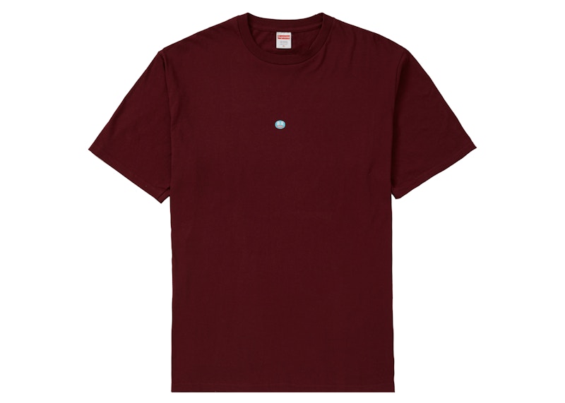 Supreme Sticker Tee Burgundy Rood