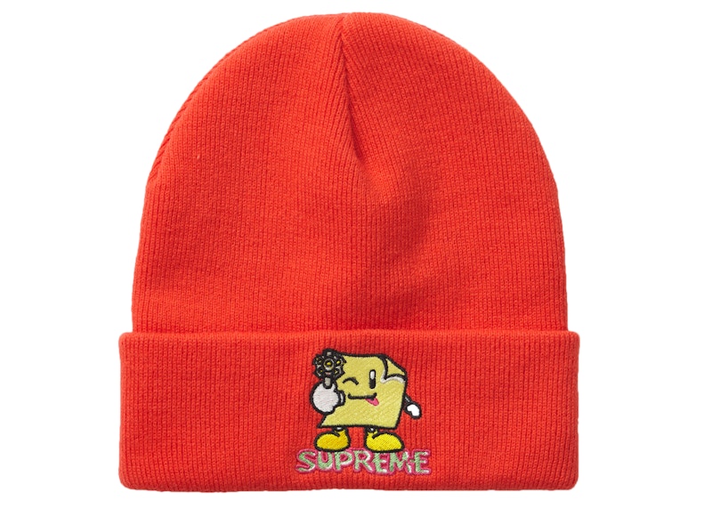 Supreme Sticky Note Beanie Dark Oranje