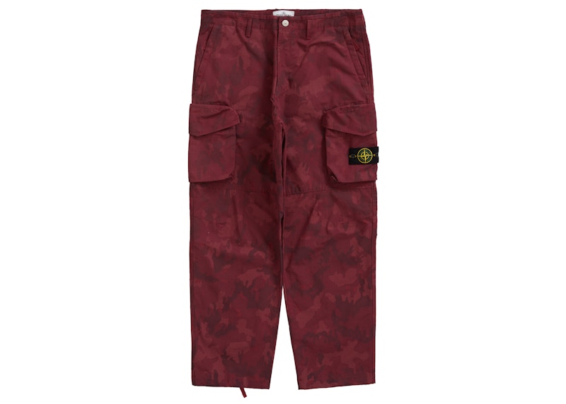 Supreme Stone Island Reactive Ice Camo Ripstop Cargo Pant Rood