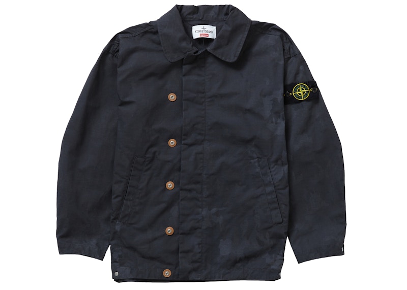 Supreme Stone Island Reactive Ice Camo Ripstop Jacket Zwart