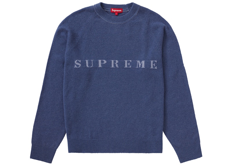 Supreme Stone Washed Sweater Blauw