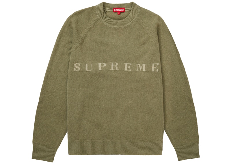 Supreme Stone Washed Sweater Olijf