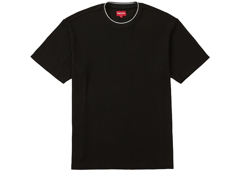Supreme Stripe Rib Waffle Top Zwart