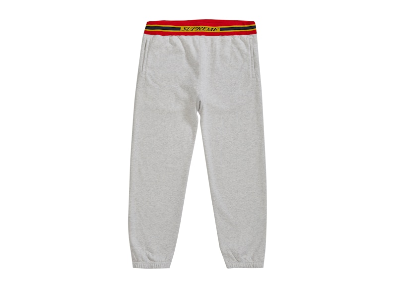 Supreme Striped Rib Sweatpant Ash Grijs