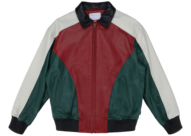 Supreme Studded Arc Logo Leather Jacket Rood