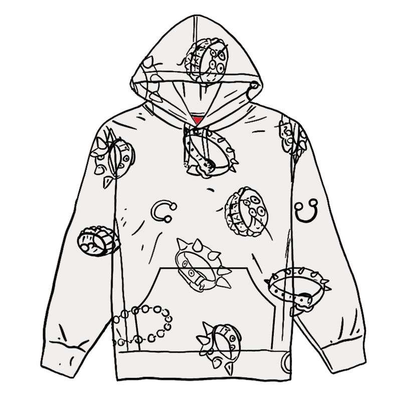 Supreme Studded Collars Hooded Sweatshirt Wit