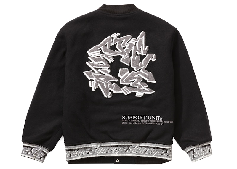 Supreme Support Unit Varsity Jacket Zwart