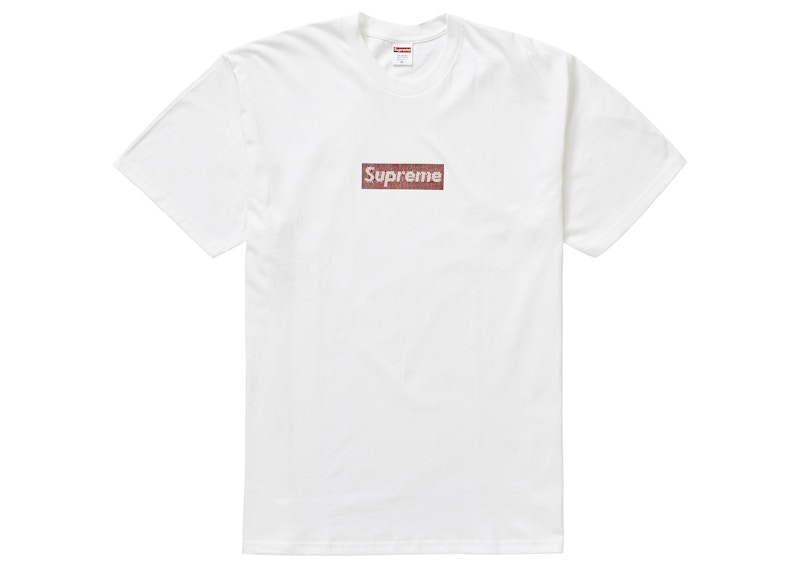 Supreme Swarovski Box Logo Tee Wit