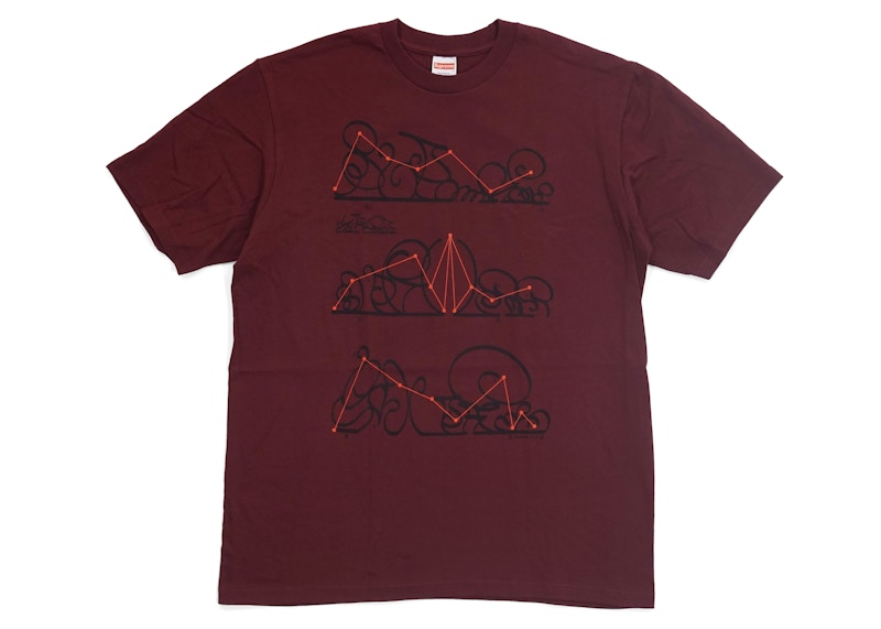 Supreme System Tee Burgundy Rood