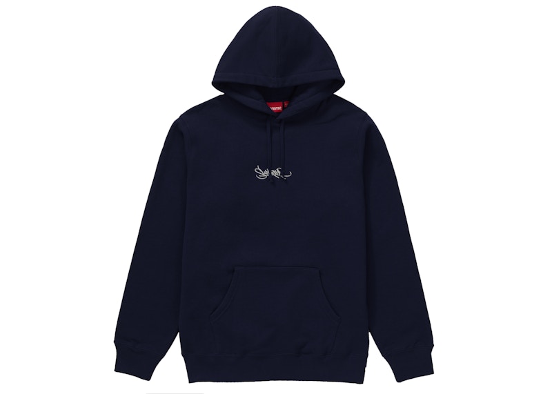 Supreme Tag Logo Hooded Sweatshirt Blauw
