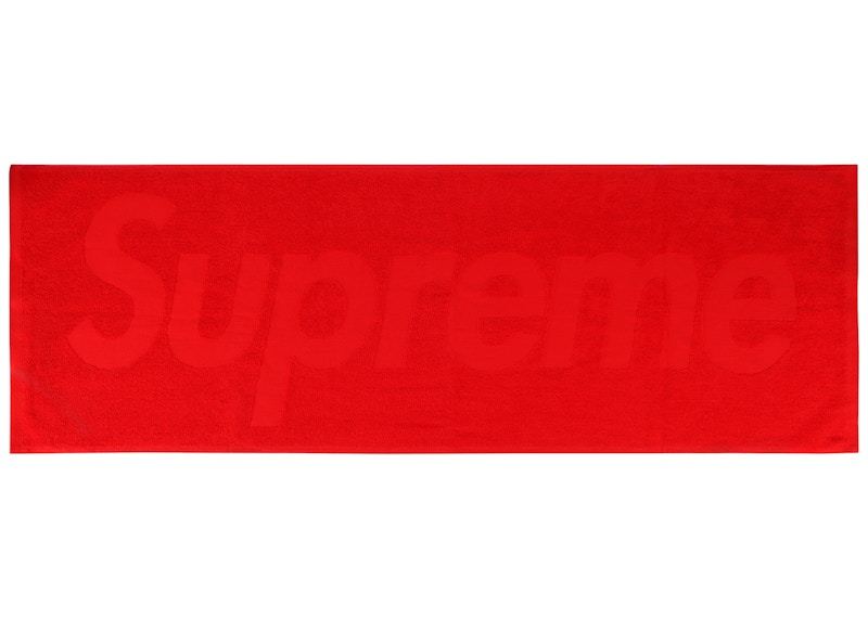 Supreme Terry Logo Hand Towel Rood
