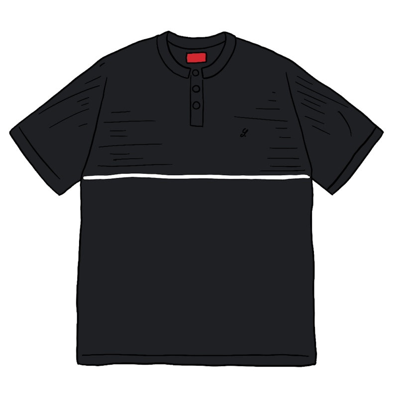 Supreme Terry S/S Henley Zwart