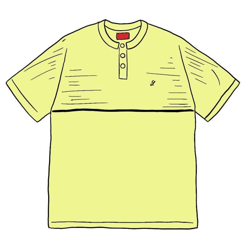 Supreme Terry S/S Henley Lime Groen