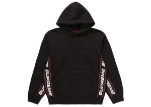 Supreme Text Rib Hooded Sweatshirt Zwart