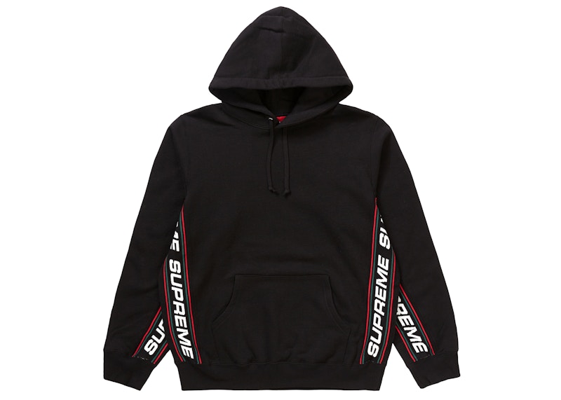 Supreme Text Rib Hooded Sweatshirt Zwart
