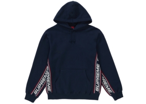 Supreme Text Rib Hooded Sweatshirt Blauw