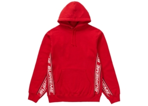 Supreme Text Rib Hooded Sweatshirt Rood