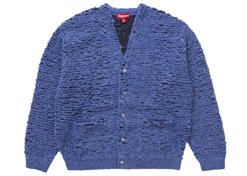 Supreme Textured Knotted Cardigan Blauw