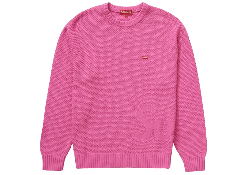 Supreme Textured Small Box Sweater Roze