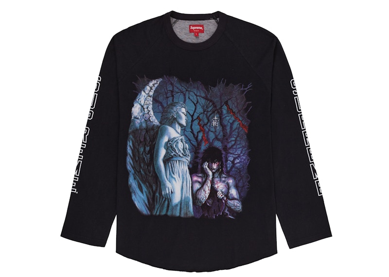 Supreme The Crow Raglan L/S Tee Graveyard Zwart